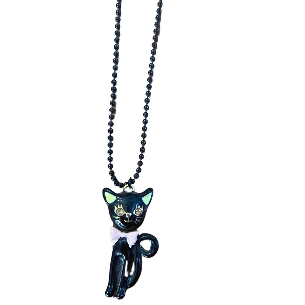 Betsey Johnson Black cat necklace